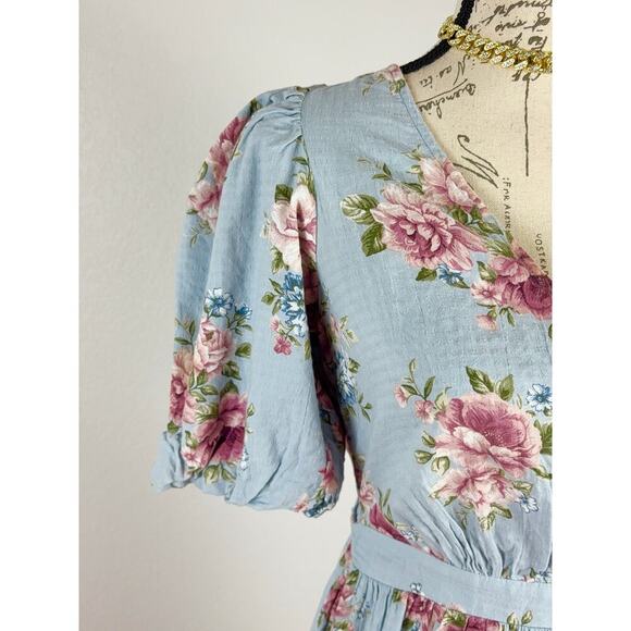 B1 Newbie Floral Maxi Dress Womens XS Cottagecore Romantic Swiftie Feminine Chic - Picture 4 of 7